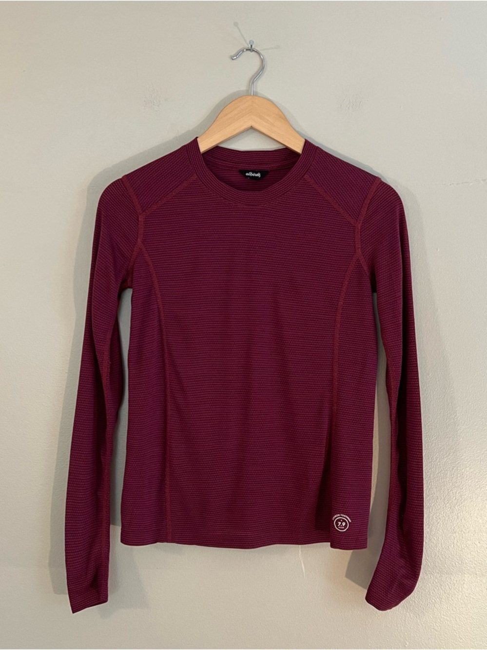 Allbirds Red Merino Wool Performance Run Long-Sleeve Thermal Top Sporty Outdoors